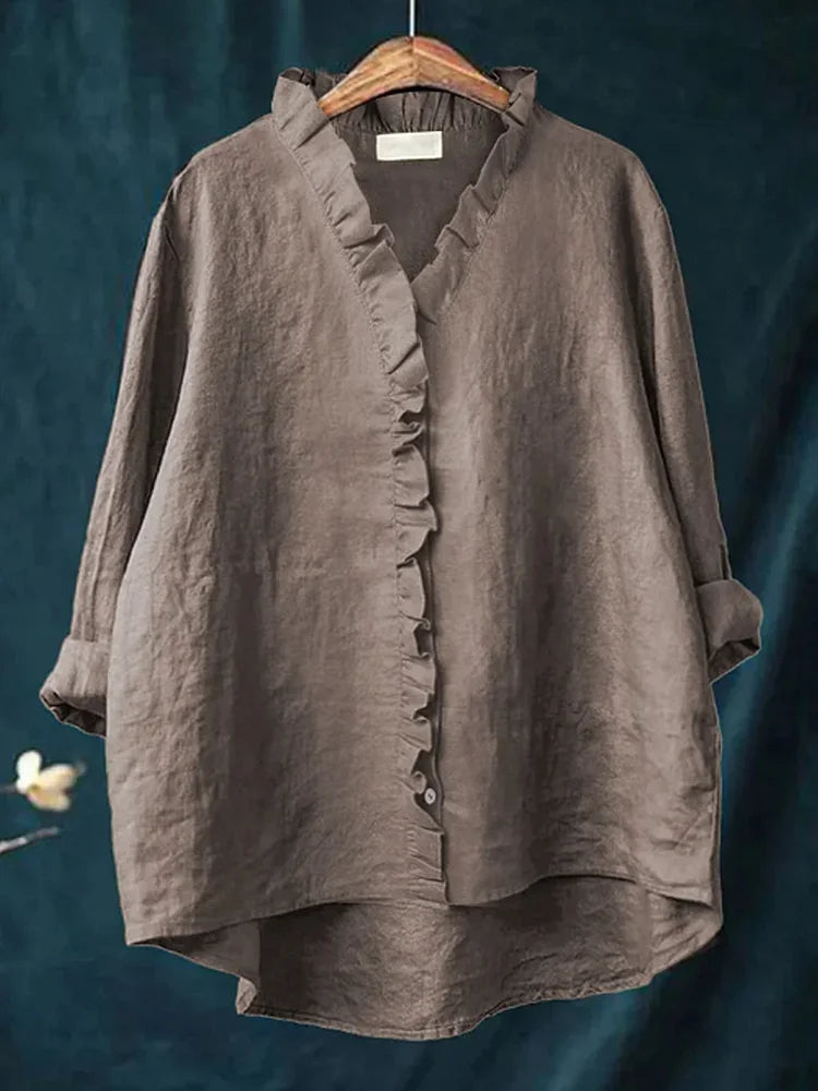 Blusa Donna Manica Lunga Casual