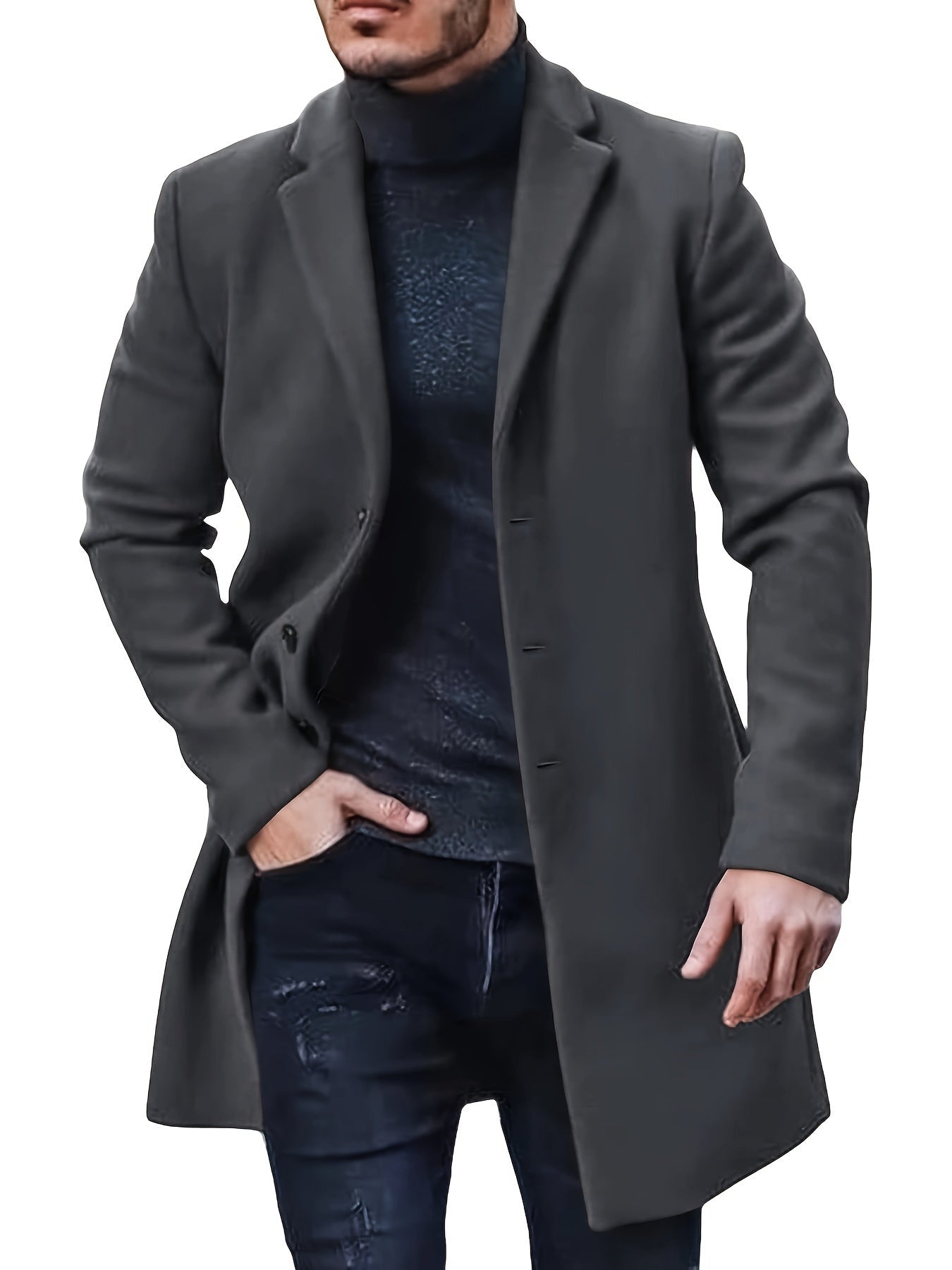 Giacca Invernale Uomo con Chiusura a Bottoni Calda Elegante