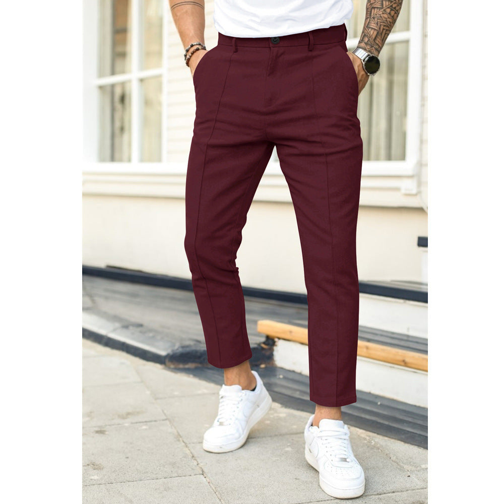 Pantaloni Uomo Leggeri Taglio Dritto Vestibilità Ampia