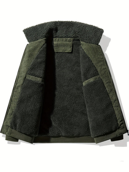 Giacca Invernale Uomo con Colletto a Revers Calda Stile Classico