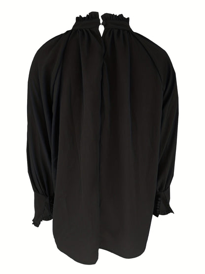 Blusa Donna con Fiocco e Ruches Elegante