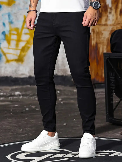 Jeans Skinny Uomo in Denim Stretch Comfort Fit