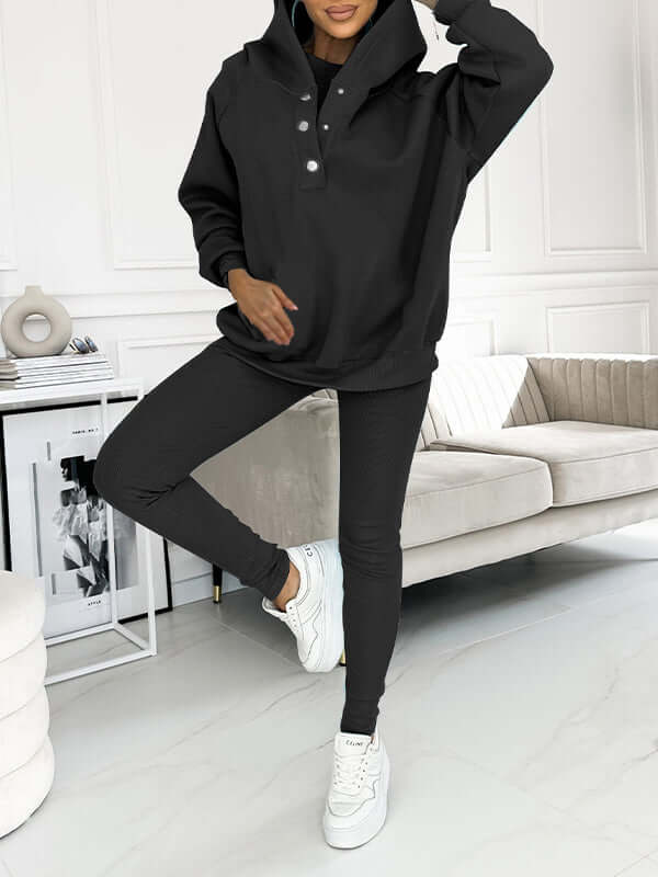 Tuta Donna Felpa in Fleece con Cappuccio Comfortabile