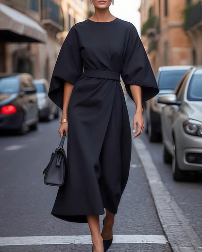Abito Midi Donna con Cintura a Fiocco - Brentozzi