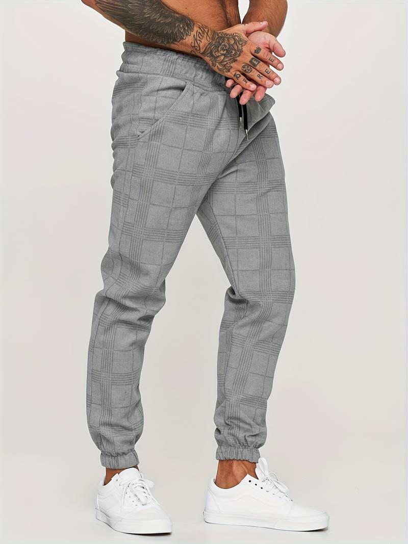 Pantaloni Jogging Uomo con Motivo a Quadri Comfort - Brentozzi