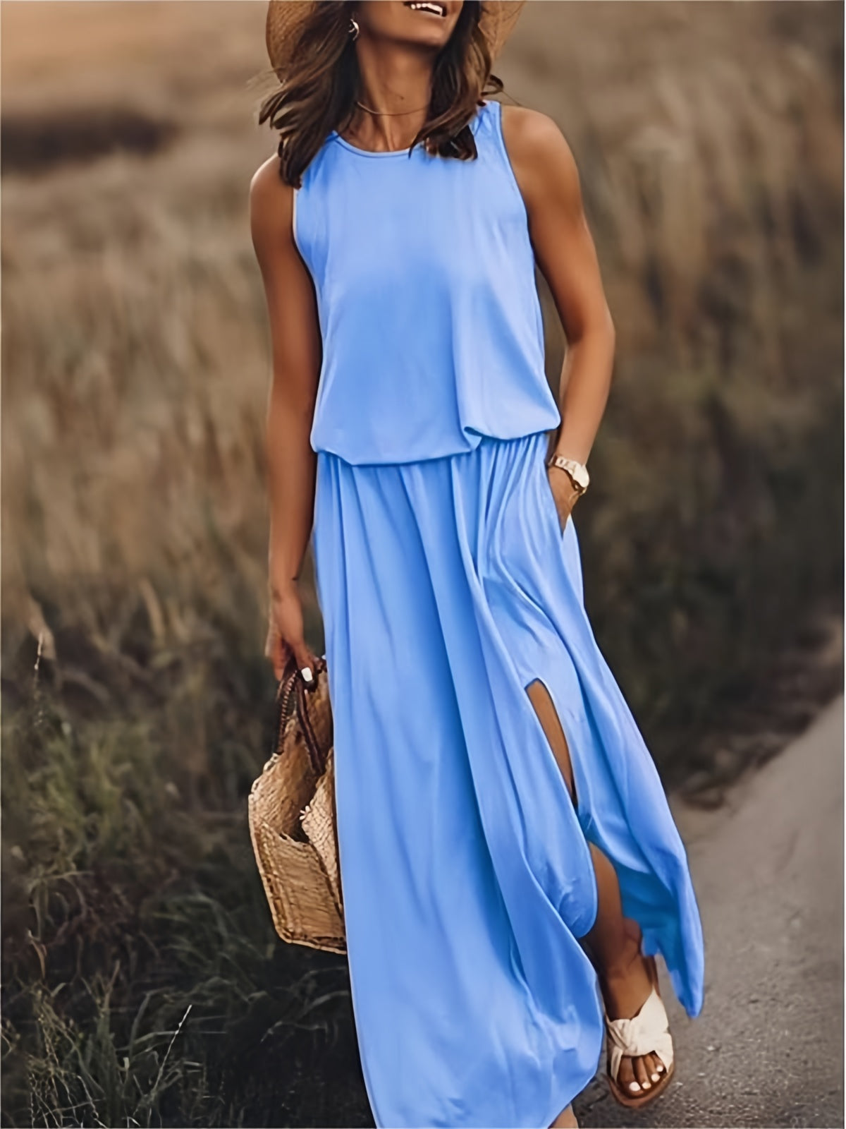 Abito Maxidress Donna in Modal Stile Boho