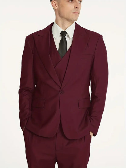 Completo Business Uomo Blazer Gilet e Pantaloni Taglio Classico