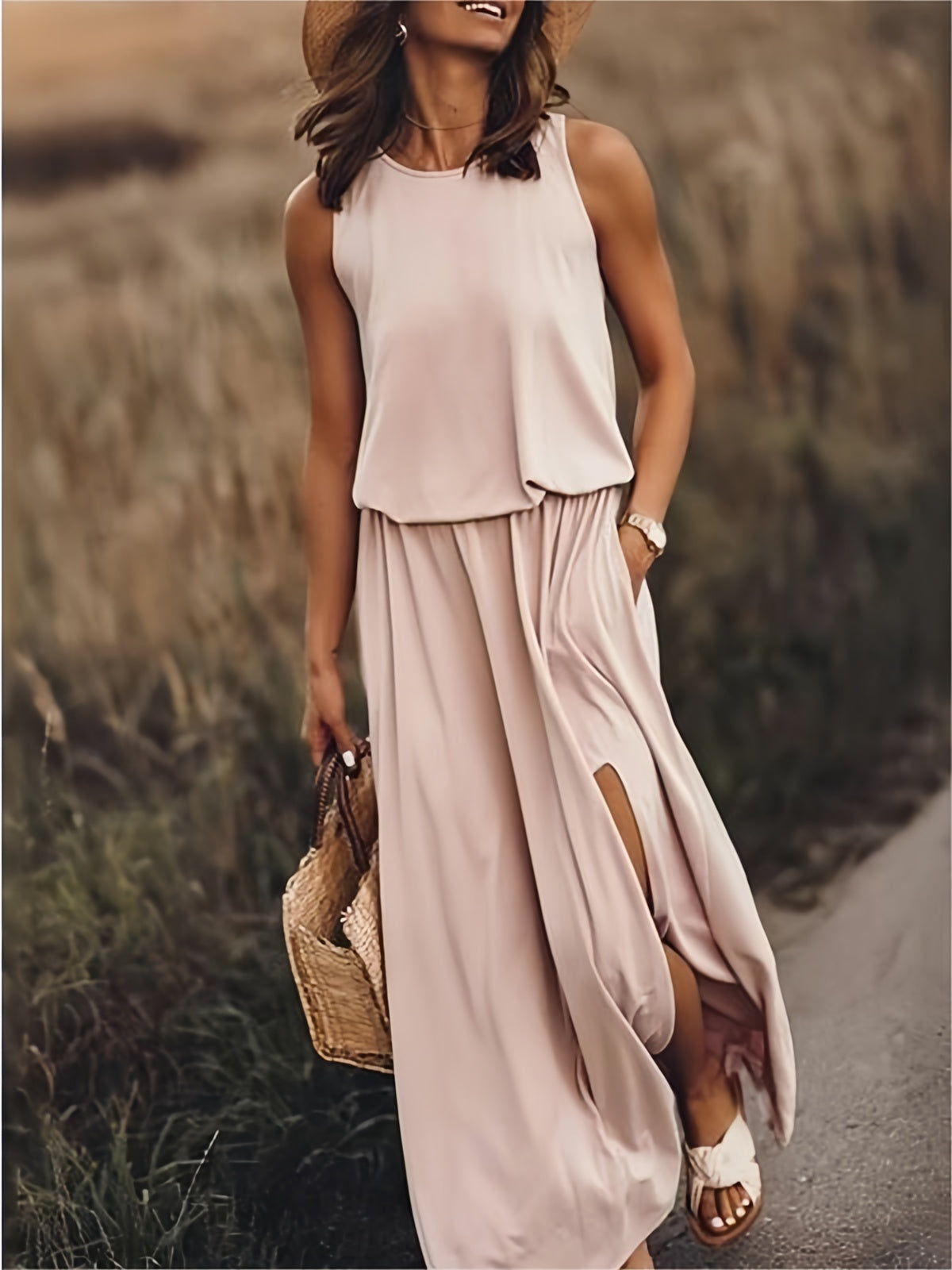 Abito Maxidress Donna in Modal Stile Boho