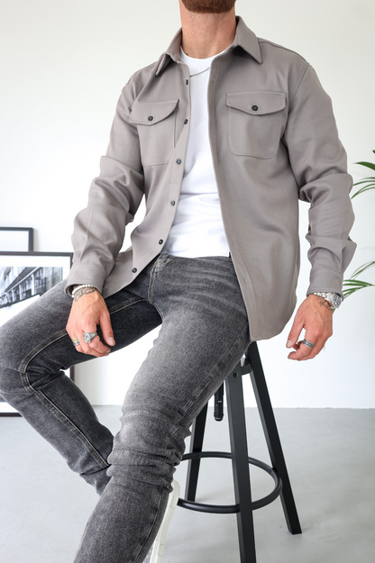 Camicia Uomo in Cotone con Tasche sul Petto Regular Fit