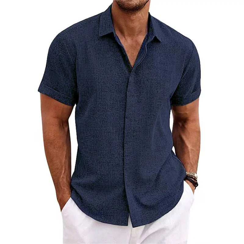 Polo Uomo Manica Corta Cotone Bottoni Casual