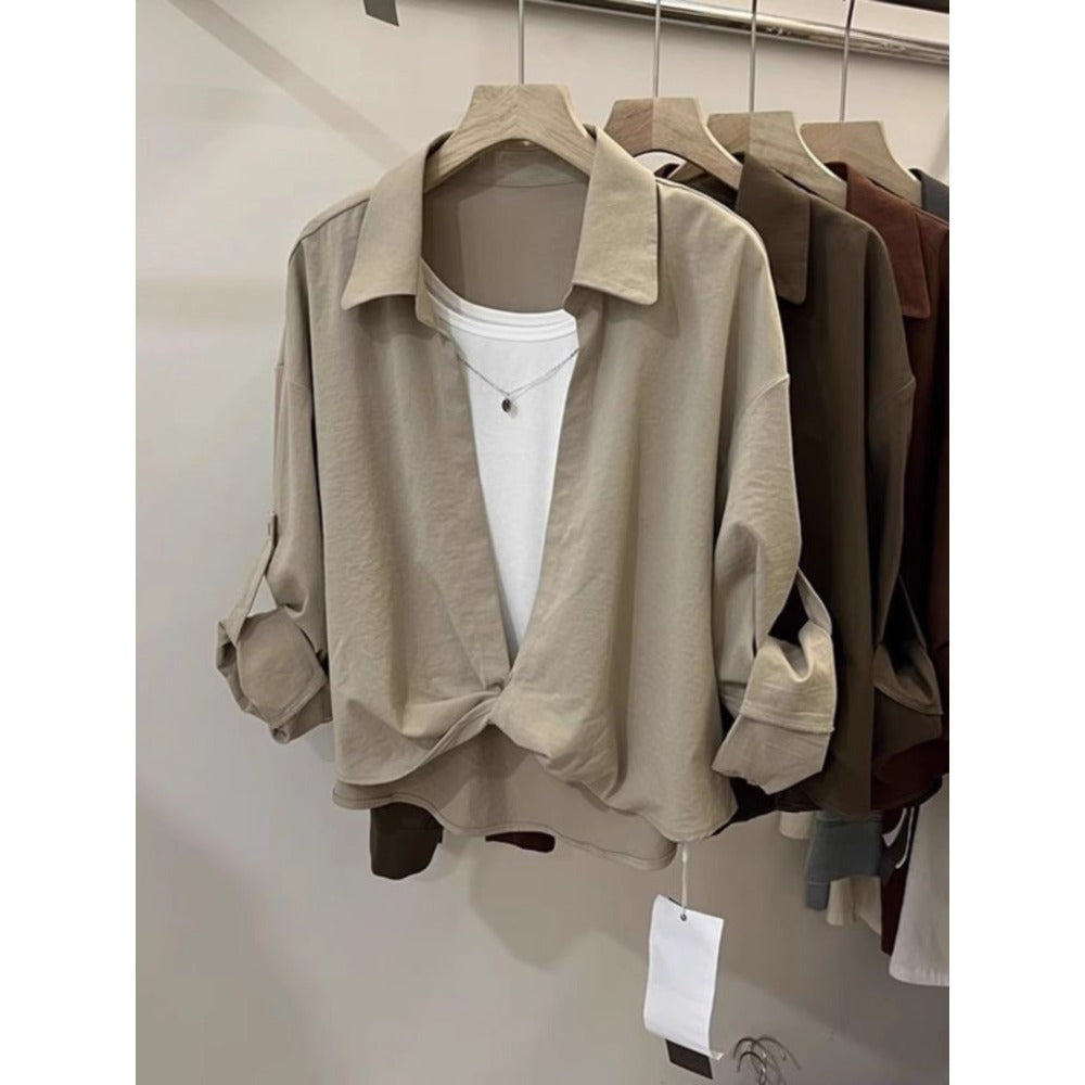 Blusa Donna Effetto Due-in-Uno Manica Lunga - Brentozzi