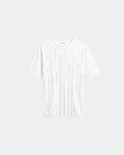 Maglia Uomo in Maglia Leggera con Righe Verticali Estate