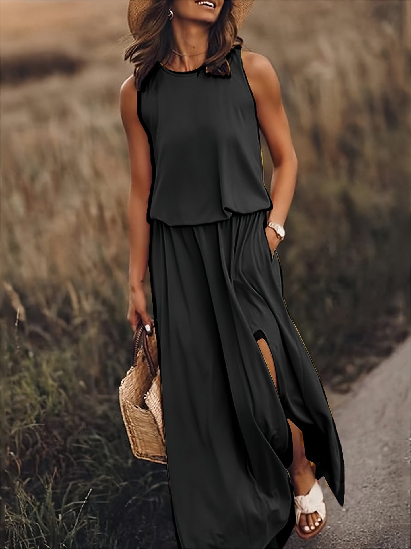 Abito Maxidress Donna in Modal Stile Boho
