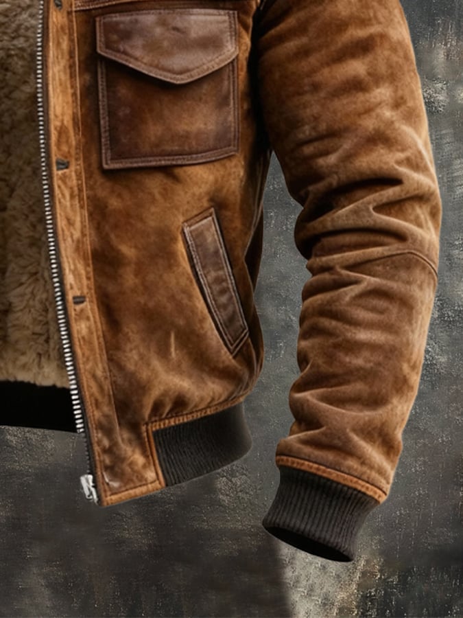 Giacca Pelle Uomo Sherpa Regular Fit