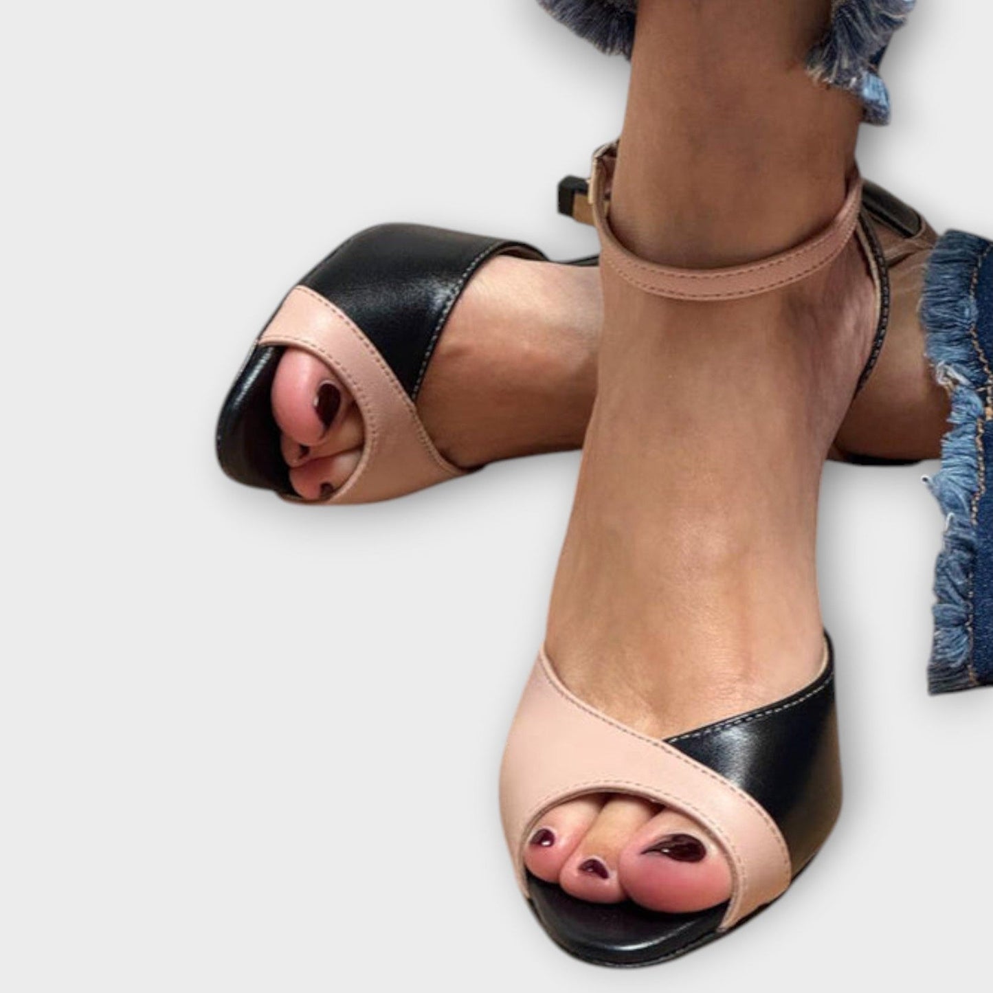 Abito Elegante Donna Bicolore Scollo a V