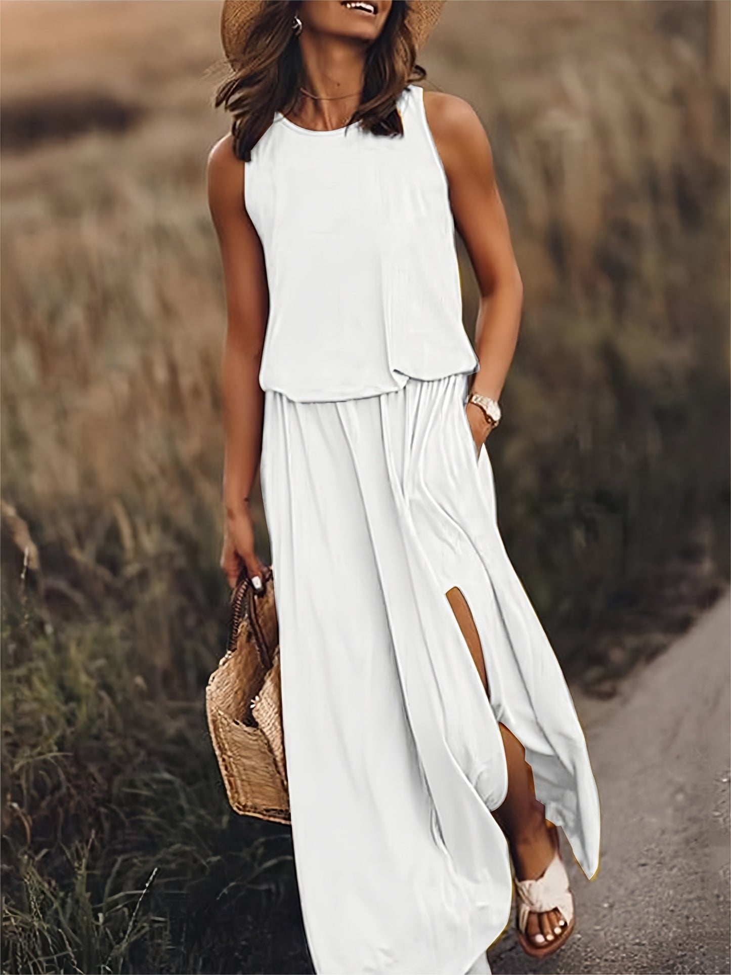 Abito Maxidress Donna in Modal Stile Boho