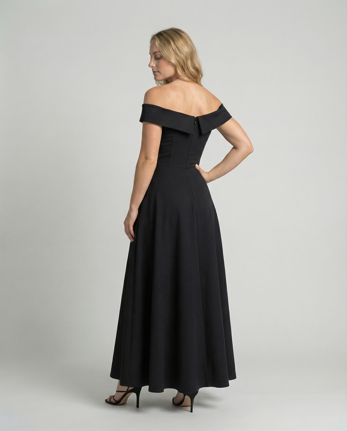 Abito Donna Elegante Scollo Bardot