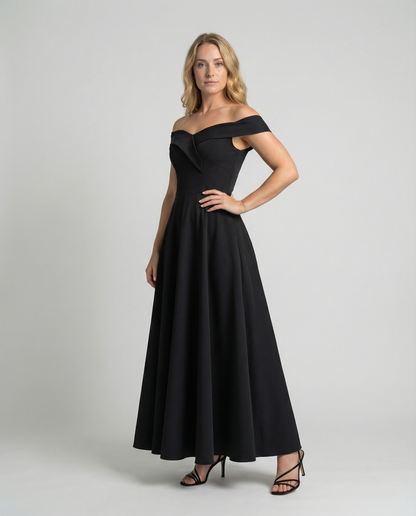 Abito Donna Elegante Scollo Bardot - Brentozzi
