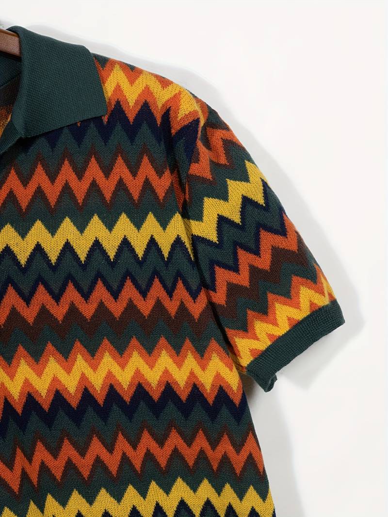 Maglione Donna Retro Motivo Zigzag Vestibilità Classica