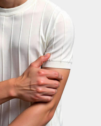 Maglia Uomo in Maglia Leggera con Righe Verticali Estate