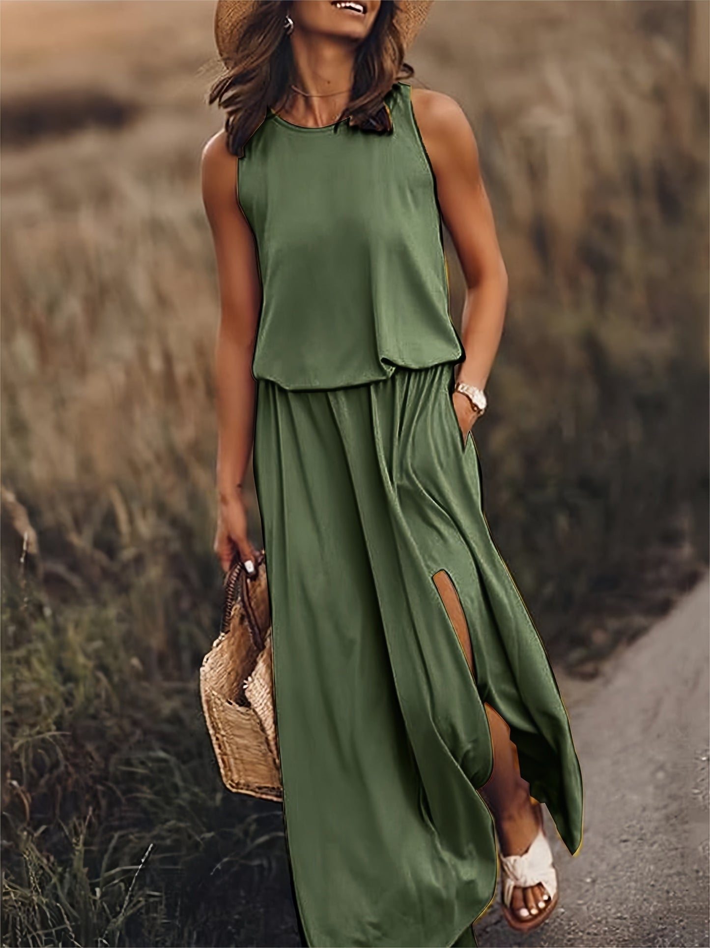 Abito Maxidress Donna in Modal Stile Boho