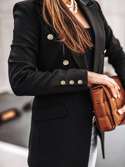 Blazer Donna Elegante Doppio Bottone Stile Business Classico