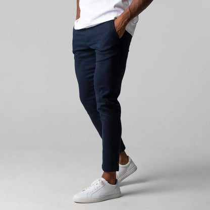 Pantaloni Chino Uomo Slim Fit Elastici Eleganti