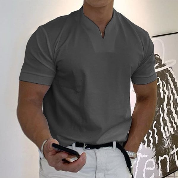 Polo Uomo Manica Corta Collo Alto