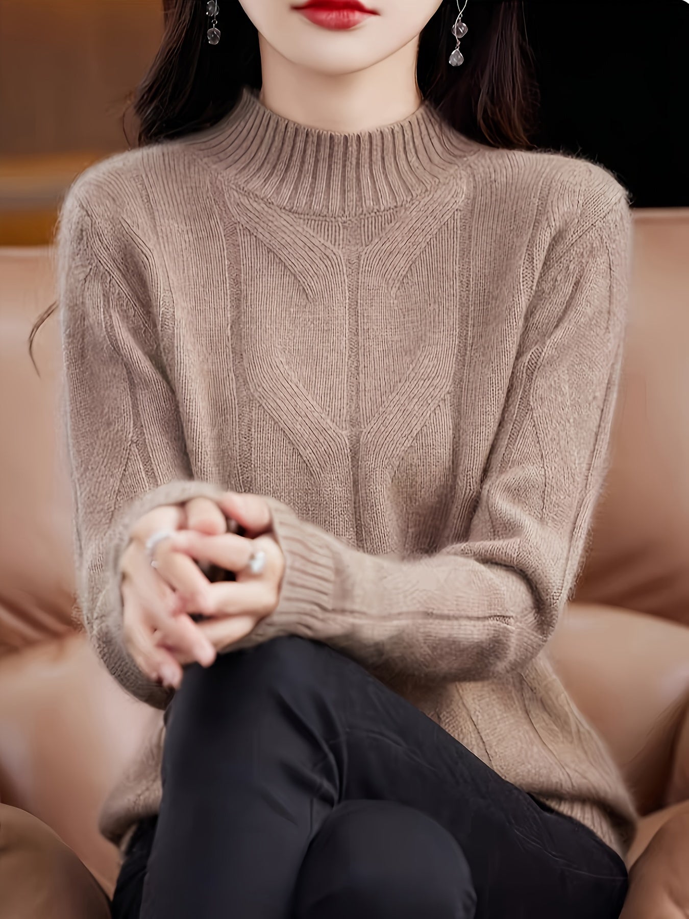 Maglione Donna in Maglia Morbida Stile Retrò