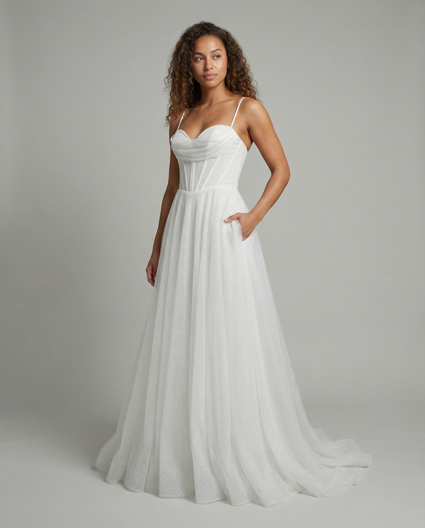 Abito da Sera Donna con Paillettes Scollo Classico - Brentozzi
