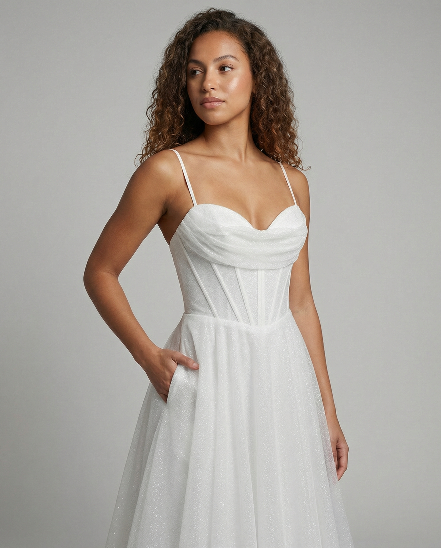 Abito da Sera Donna con Paillettes Scollo Classico