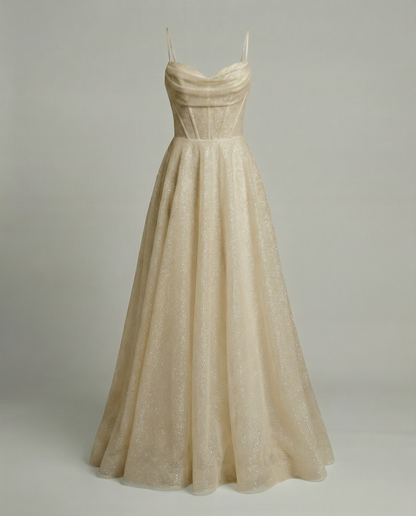 Abito da Sera Donna con Paillettes Scollo Classico
