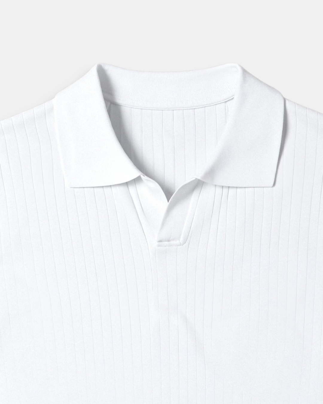 Polo Uomo in Maglia Ribbata Colletto Aperto Slim Fit