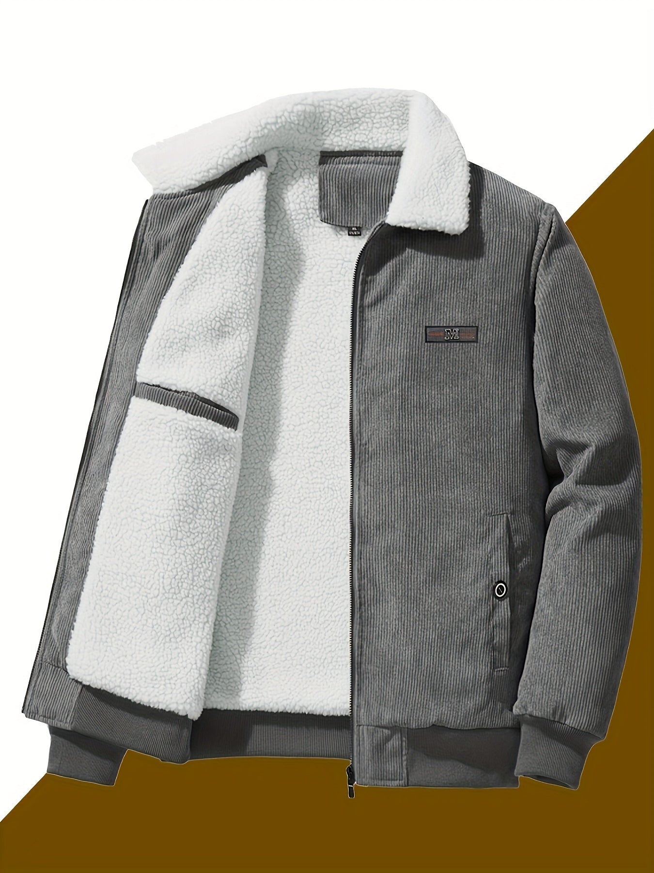 Giacca Invernale Uomo con Colletto a Revers Calda Stile Classico