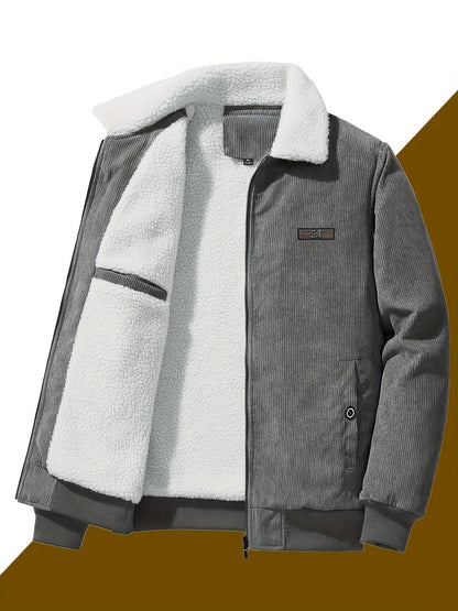 Giacca Invernale Uomo con Colletto a Revers Calda Stile Classico