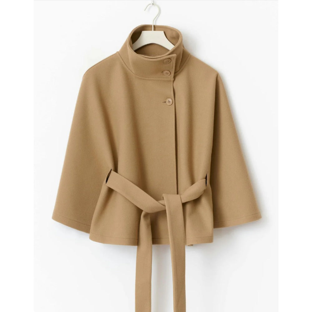 Cappotto Donna con Collo Alto Stile Mantella