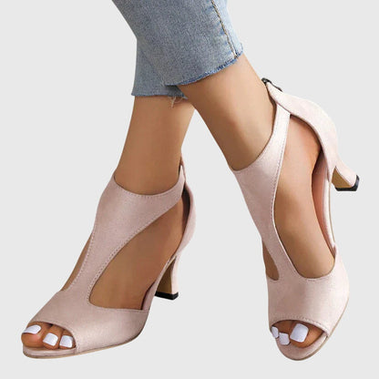 Sandali Donna Peep-Toe Tacco con Cut-Out - Brentozzi