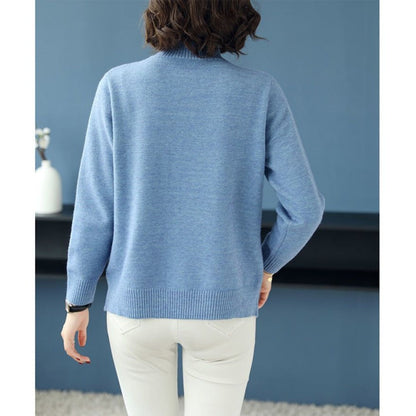 Maglione Donna con Bottoni Laterali in Maglia Morbida