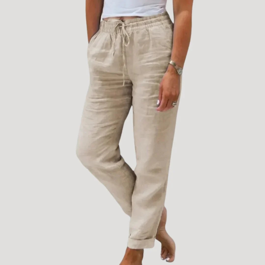 Pantaloni Estivi Donna Tasche Gamba Dritta