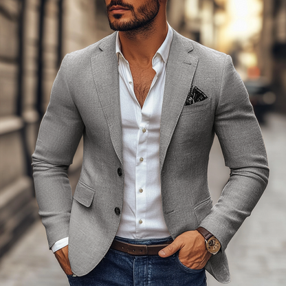 Blazer Uomo Classico Doppio Bottone Slim Fit