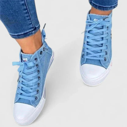 Sneakers Donna Denim Tacco Alto Stiloso