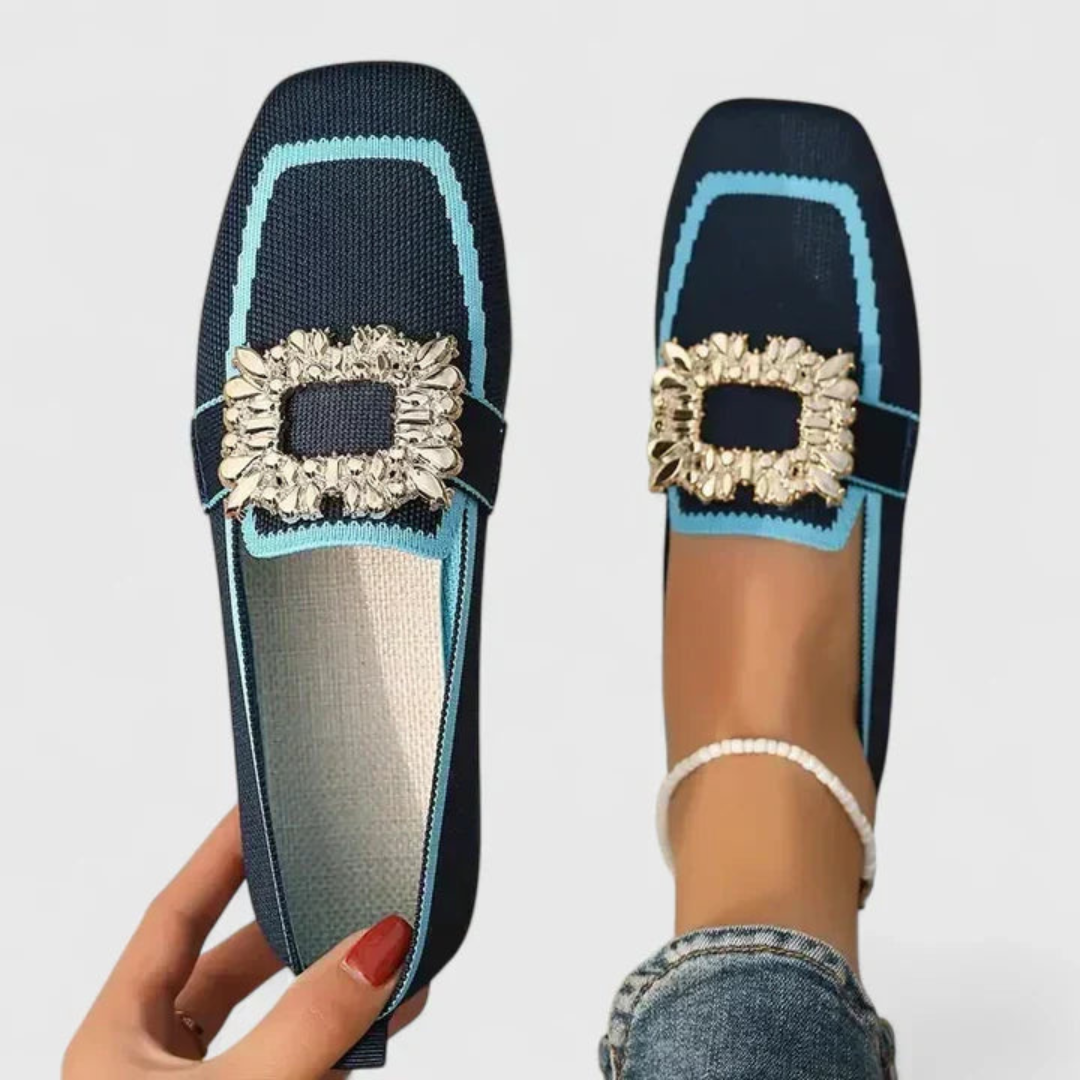 Mocassini Donna Slip-On con Fibbia Cristallo