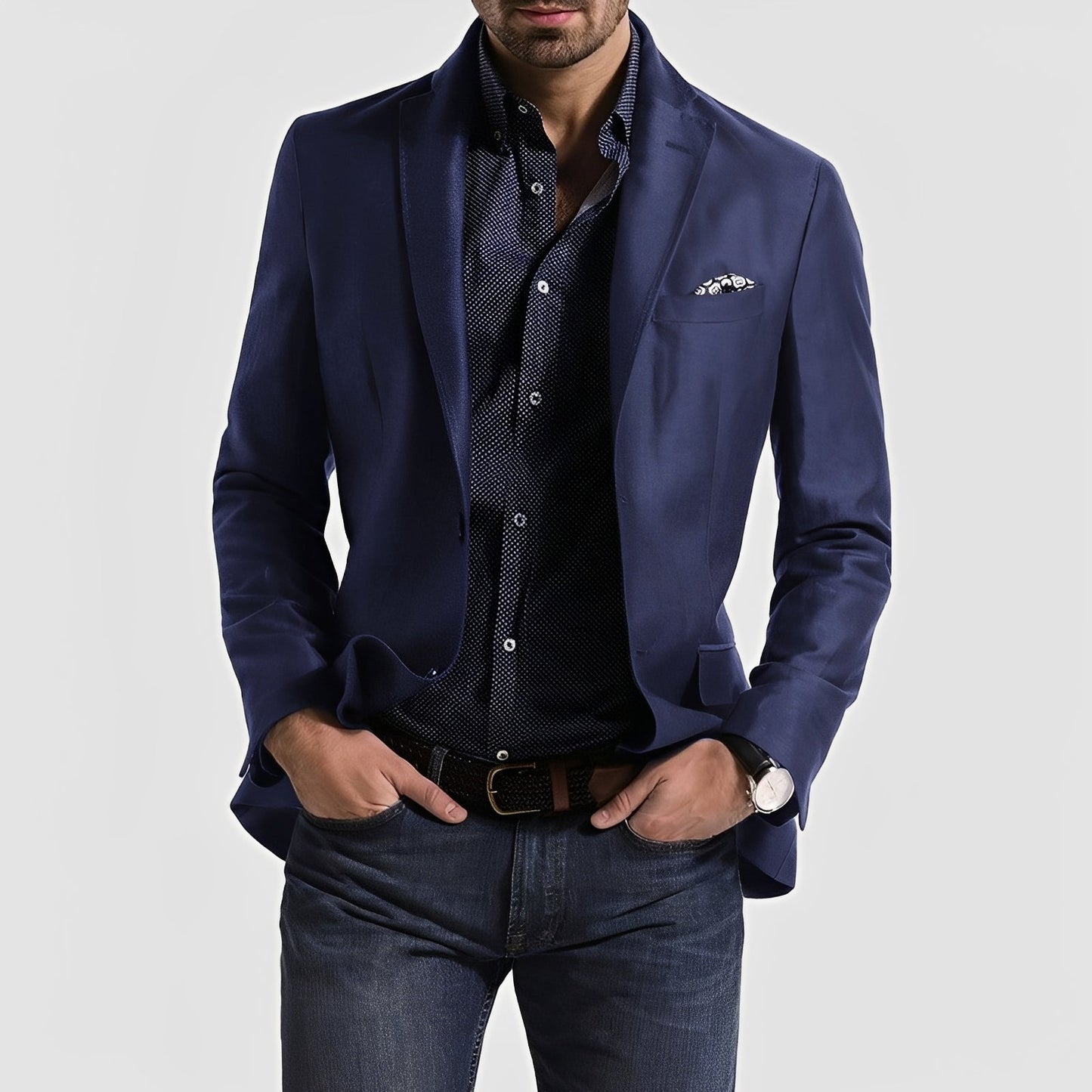 Blazer Uomo Elegante Doppio Bottone Slim Fit