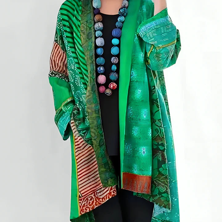 Kimono Donna Stampa Bohemien Manica Lunga