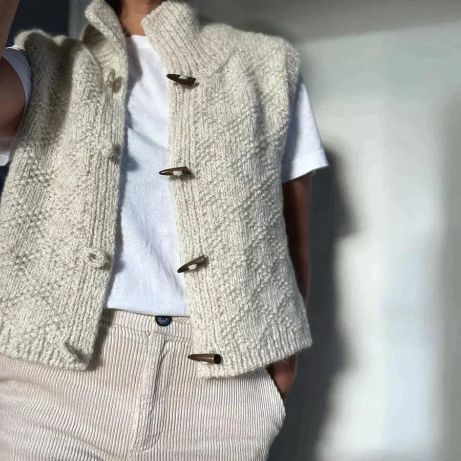 Cardigan Donna in Misto Lana Senza Maniche Elegante - Brentozzi