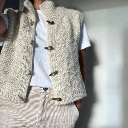Cardigan Donna in Misto Lana Senza Maniche Elegante - Brentozzi