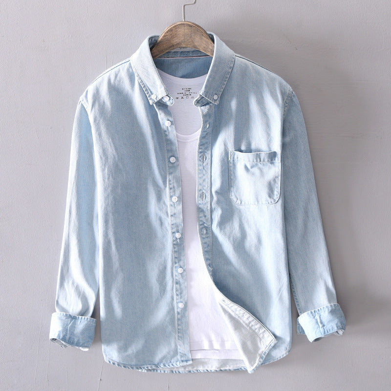 Camicia Jeans Uomo Manica Lunga Vestibilità Comoda - Brentozzi