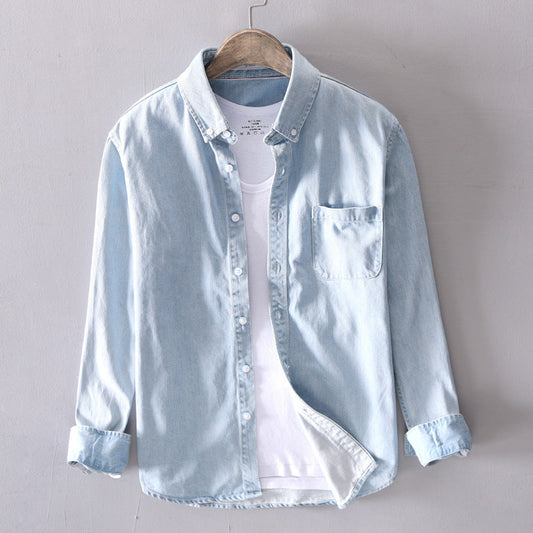 Camicia Jeans Uomo Manica Lunga Vestibilità Comoda - Brentozzi