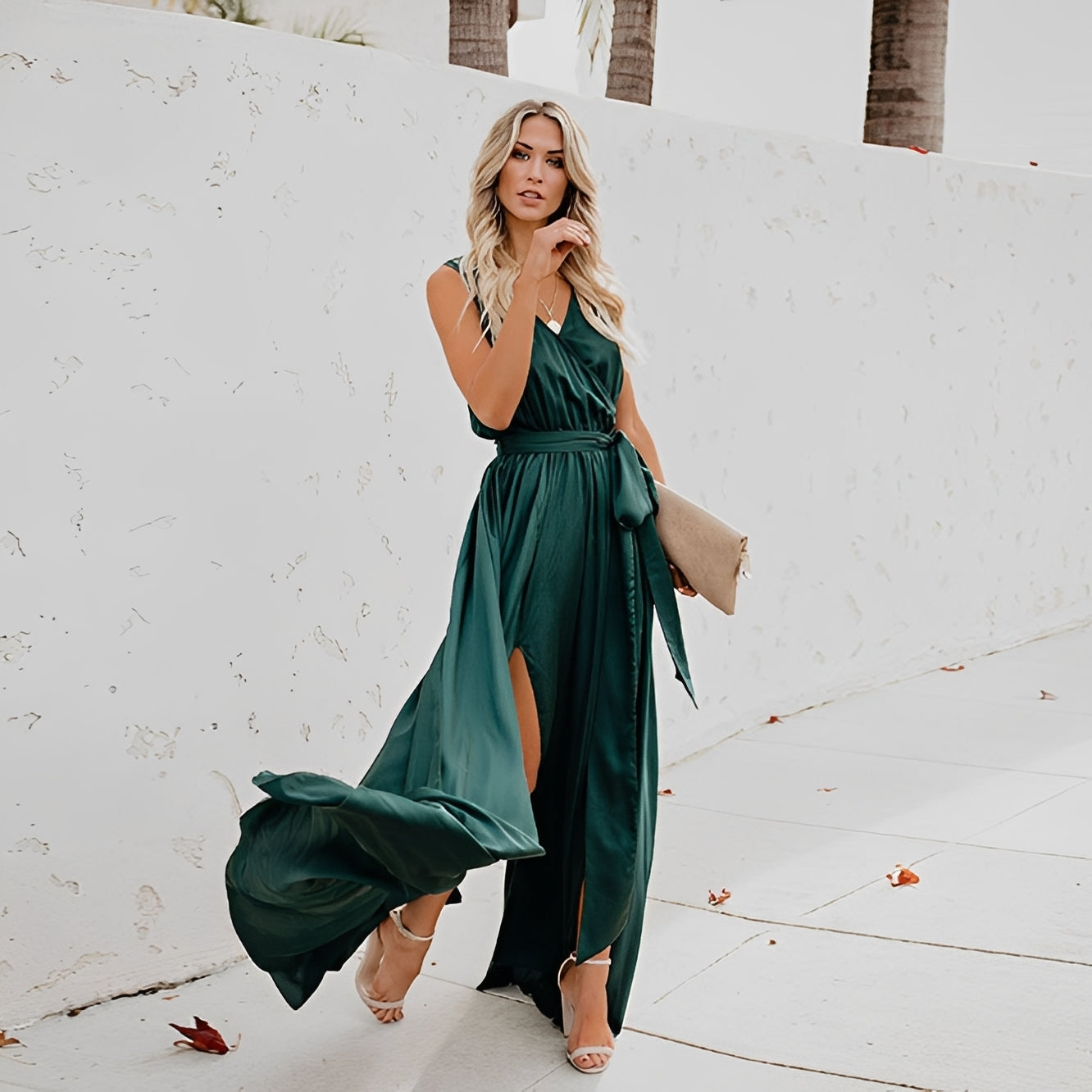 Abito Maxidress Donna con Spacco Laterale