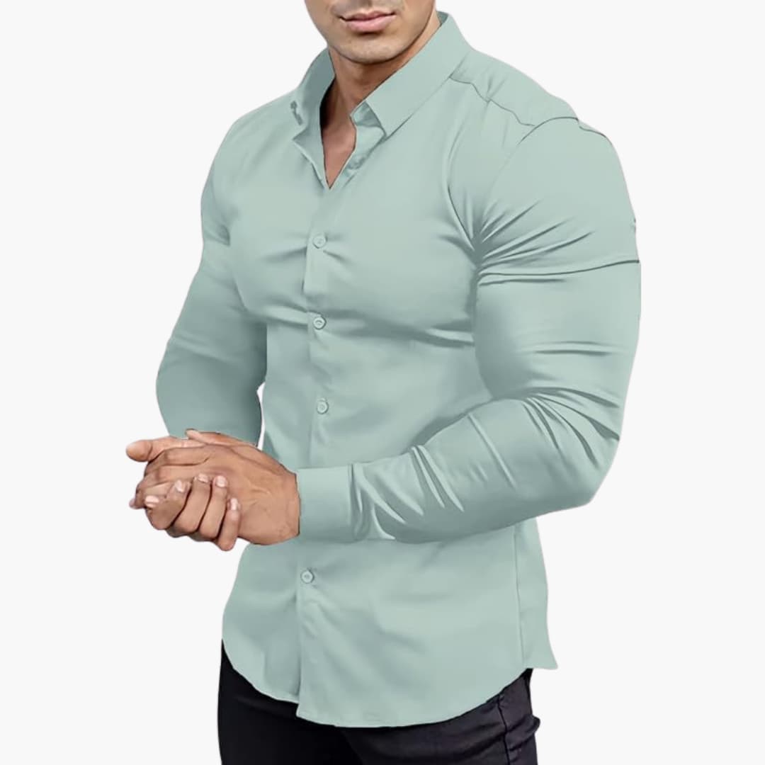 Camicia Uomo Classica Manica Lunga Slim Fit